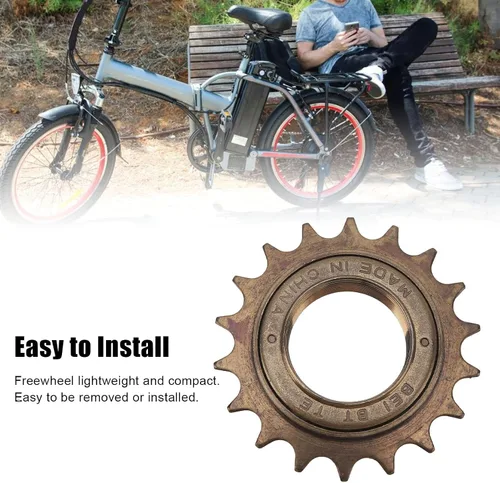 Miniatura 3 de VGEBY Rueda libre de bicicleta 18T con adaptador de volante de accionamiento derecho, alta precisión, ligero y compacto, para motores MY1016Z MY1016