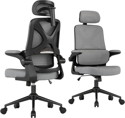 Miniatura 10 de Silla ergonómica de oficina – Silla de escritorio con reposacabezas ajustable soporte lumbar silla de computadora – Silla cómoda de malla