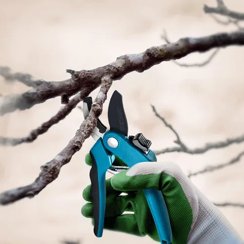Miniatura 2 de Nevlers Tijeras de podar de yunque azul de 8 pulgadas resistentes Podadoras de mano para jardinería con cuchillas de acero, bloqueo de seguridad