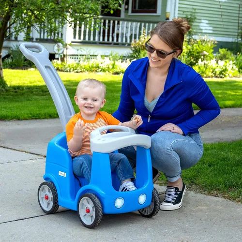 Miniatura 2 de Simplay3 Roll and Stroll - Auto de empuje silencioso para niños pequeños, con cinturón de seguridad, para niños de 1.5 a 4 años, azul