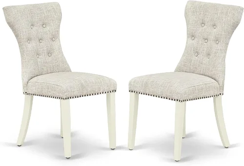 Miniatura 5 de East West Furniture DLGA3-AWA-03 - Juego de mesa de comedor de 3 piezas que contiene una mesa de cocina redonda con gotas y 2 sillas Parson, 42 x 42