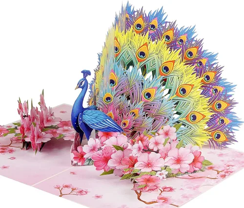 Miniatura 17 de Tarjetas de cumpleaños 3D de flor de cerezo para mujer, tarjeta desplegable para el día de la madre, aniversario 3D, día de San Valentín, regalos