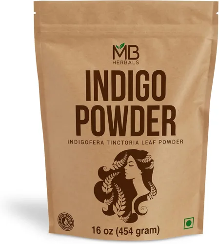Miniatura 5 de MB Herbals Polvo índigo de 8 onzas / 8.01 oz (0.5 libras) Índigo 100% puro cultivado orgánicamente de Tamilnadu India Sin conservantes sin
