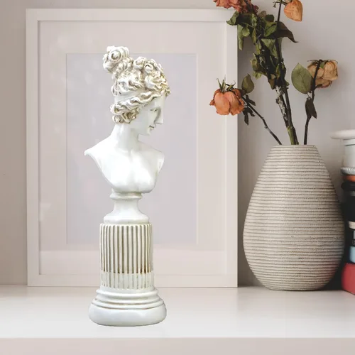 Miniatura 5 de Estatua de la diosa griega de 14 pulgadas, escultura de busto de Venus/Afrodita de resina, arte de cabeza de mitología romana para sala de estar