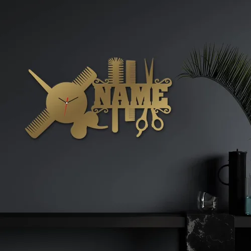 Miniatura 7 de Namofactur Reloj colgante de pared único personalizado con nombre, el regalo individual perfecto para peluquería, estilista, salón de belleza