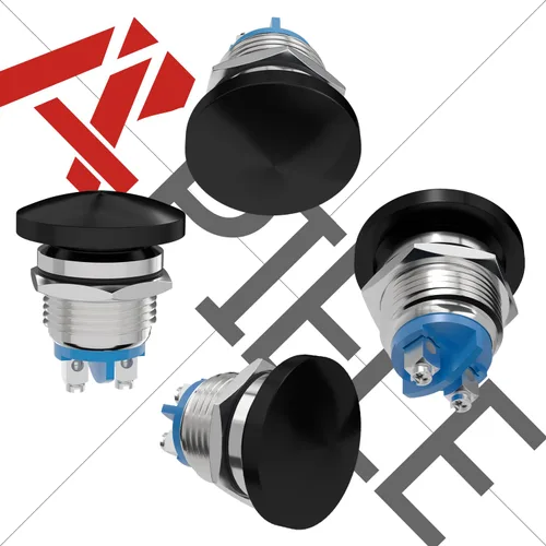 Miniatura 3 de APIELE Interruptor de botón momentáneo de 16 mm, botón momentáneo con cabeza de hongo, botón de inicio, IP65 resistente al agua, 12 V, 24 V, 36 V