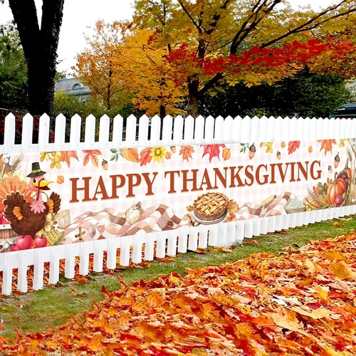 Miniatura 11 de KatchOn, Cartel de Feliz Acción de Gracias para exteriores, Xtralarge, 120 x 20 pulgadas, pancarta de patio para decoraciones de Acción de Gracias