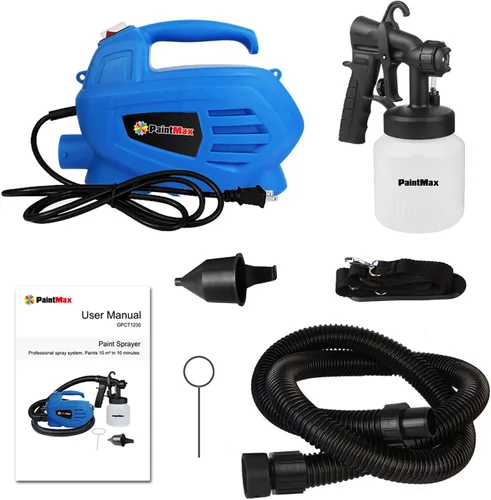 Miniatura 8 de Pistola pulverizadora de pintura eléctrica portátil de 650 W con 3 patrones de pulverización diferentes y contenedor desmontable de 27.1 fl oz