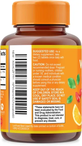 Miniatura 8 de Vitamina C 1000 mg por porción – Apoyo inmunológico diario extra fuerte con suplemento masticable de escaramujos – Sabor sabroso sin azúcar