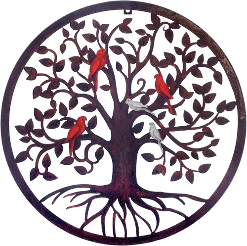 CHINDEUISYUT Arte de pared de metal, árbol de la vida, decoración de pared de metal para habitación, jardín, porche, patio, oficina, decoración del