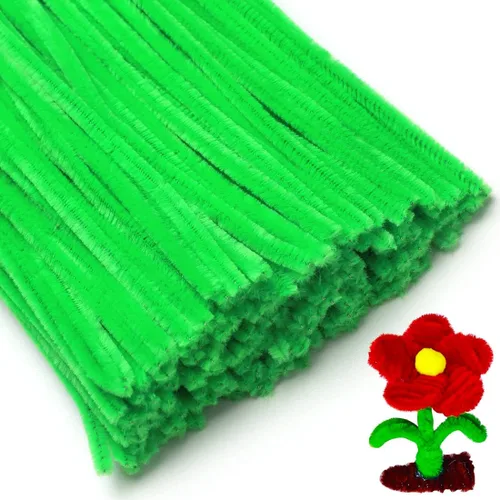 Miniatura 8 de Eppingwin 200 piezas Limpiapipas, Limpiapipas Verde Brillante Suministros para Manualidades, Tallos de Chenilla para Proyectos de Artes y Verde