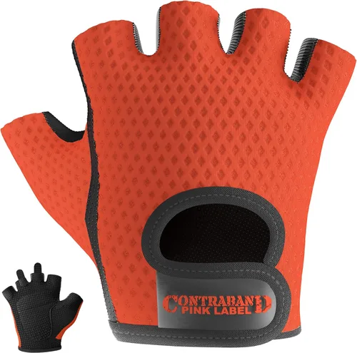Miniatura 9 de Contraband Pink Label 5307 Guantes de entrenamiento de diseñador para mujer Tela de malla de diamante de bajo sudor con palma de silicona