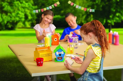 Miniatura 8 de Fun Express Juego de pintura de témpera lavable para niños, 10 colores brillantes en botellas exprimibles de 16 onzas, pintura artesanal no tóxica