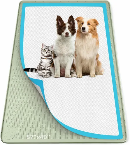 Miniatura 26 de Soporte para orina para perros, 51 x 25.6 pulgadas, de silicona, a prueba de fugas, borde alto, antiderrames, para cachorros, gatos, conejos