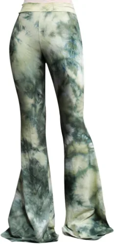 Miniatura 6 de ShopMyTrend - Pantalones de yoga largos con piernas anchas y acampanadas estilo palazzo, con cintura alta, para mujer