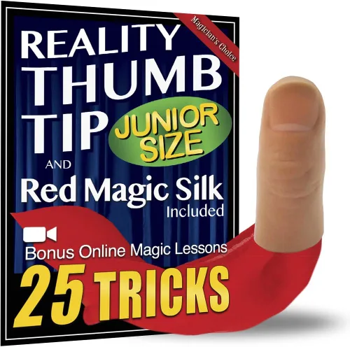 Magic Makers Punta de pulgar de realidad junior con seda y curso en línea para entrenamiento de magia
