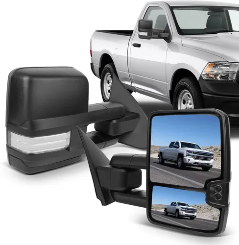Miniatura 38 de ECCPP Juego de espejos de remolque, reemplazo en pareja, compatible con Chevy Silverado 1500 2500 HD 3500 Suburban 1500 2500 Tahoe para GMC Sierra