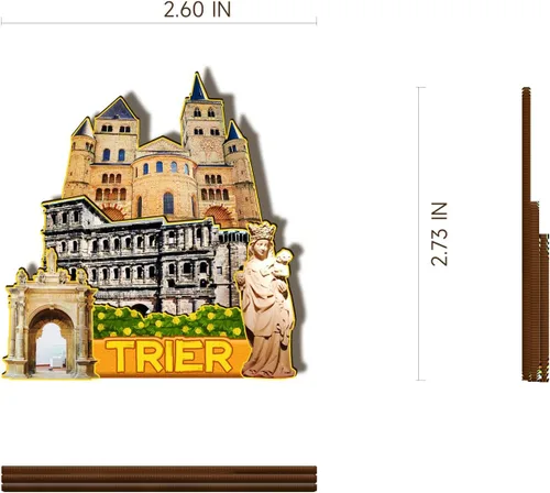 Miniatura 3 de Trier Alemania - Imán de madera 3D para nevera, recuerdos coleccionables, decoración artesanal, artesanías