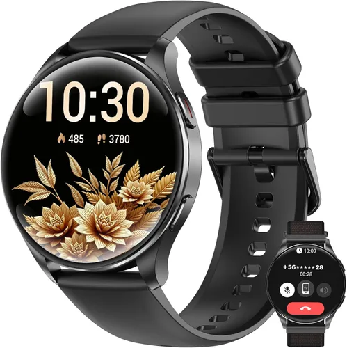 IOWODO Reloj inteligente para mujeres y hombres, pantalla AMOLED ultra clara de 1.43", rastreador de actividad física con monitor de frecuencia