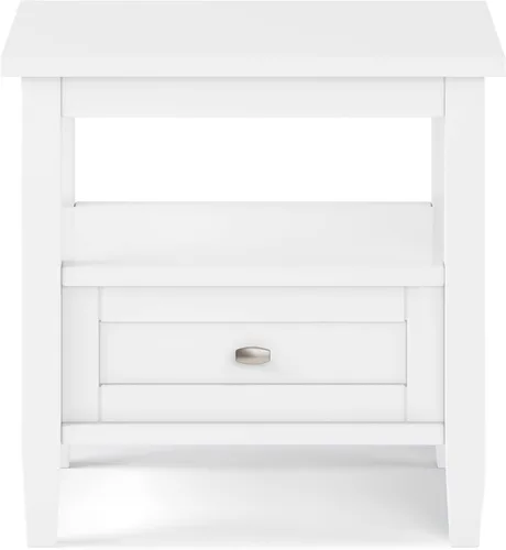 Miniatura 5 de SIMPLIHOME - Mesa lateral estrecha rectangular Warm Shaker, de madera maciza, de 14 pulgadas de ancho, estilo transicional, color negro, para sala