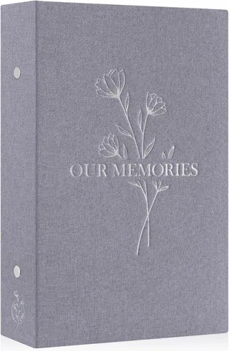 Miniatura 27 de Lanpn Álbumes de fotos pequeños de 4 x 6 pulgadas, 50 imágenes, paquete de 2 unidades, mini capacidad de lino Our Memories, juego de bolsillos