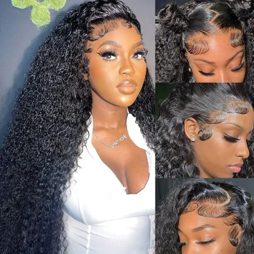 Miniatura 14 de 13x4 Deep Wave Lace Front Wigs Human Hair Pre Plucked 200 Density HD Transparent Lace Front Wigs Human Hair with Baby Hair Deep Curly Wigs Human