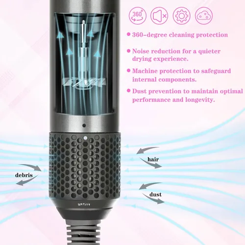 Miniatura 3 de Reemplazo de la cubierta del filtro exterior para Dyson Airwrap Hair Styler HS01 HS05 HS08 Modelos Filtro externo Filtro magnético Jaula piezas