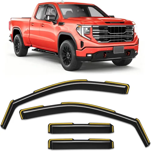 Miniatura 11 de Protectores de lluvia en canal para Ford F250-F550 1999-2016 Super Duty SuperCrew Protector de lluvia de ventana, deflectores de ventana extra