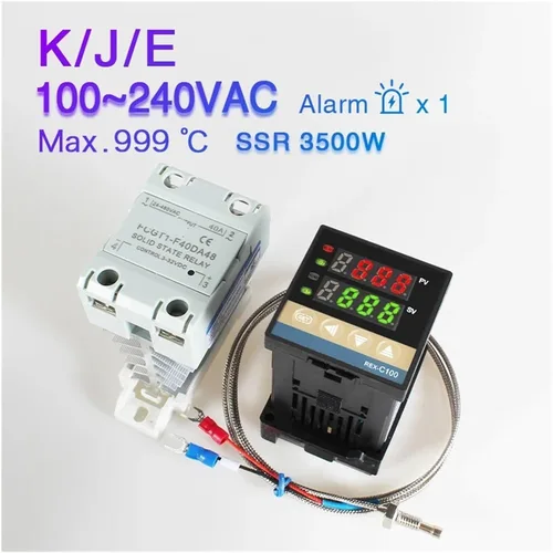 Miniatura 4 de REX-C100 PID Temperature Controller 220v 400 Degree Digital Thermostat Output 40A SSR K Type Thermocouple