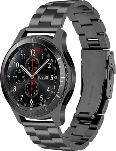 Juntan Correa de reloj compatible con Samsung Galaxy Watch de 1.811 in Galaxy Watch 3 de 1.772 in Gear S3 Frontier Classic de acero inoxidable de