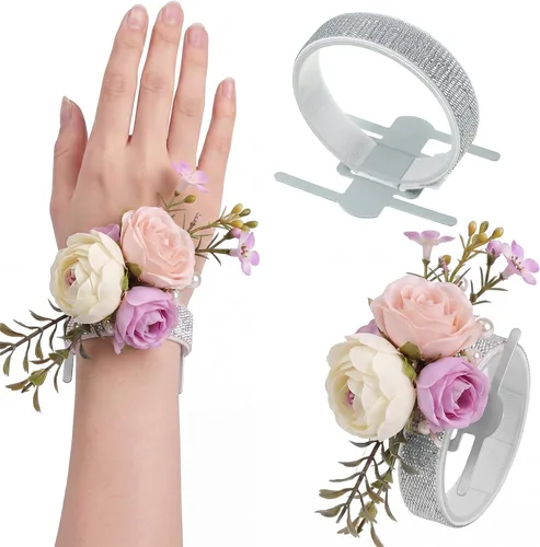 Chinco 24 bandas elásticas para muñeca, pulseras elásticas para muñeca, accesorios de muñeca elegantes para bodas, fiestas, novia, dama de honor,
