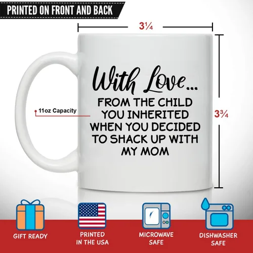 Miniatura 3 de DU VINO Taza de café novedosa para padrastro, el niño que heredaste, idea de regalo para padrastros, el mejor regalo para padrastro, regalo
