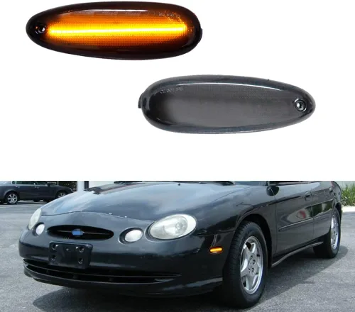 Miniatura 8 de Compatible con Ford Taurus 1996-1999 Mercury Sable 2002-2005 Ford Thunderbird parachoques trasero y delantero marcador lateral ahumado 4ps Carcasa