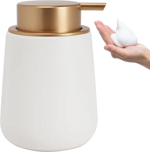 Miniatura 22 de Dispensador de jabón de cerámica con bomba fácil de prensar, dispensador de líquido de loción de manos para champú, baño, cocina, 12 onzas