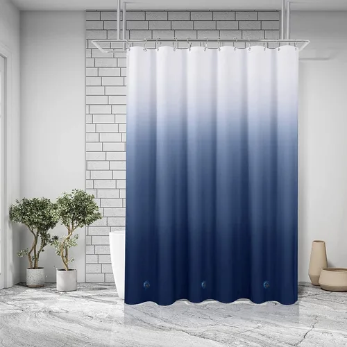 Miniatura 11 de Forro de cortina de ducha de 72 x 72 pulgadas, forro de ducha ligero de plástico impermeable 4G para baño, con agujeros de ojales y 3 pesos