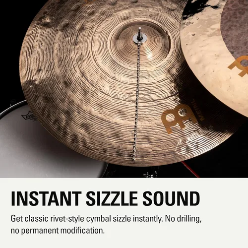 Miniatura 2 de Platillo Sizzler de Bacon Pesado para Ride, Crash, China y Efectos sin Remaches Requeridos — Cadena con Cuentas Superior para Jazz o Cualquier