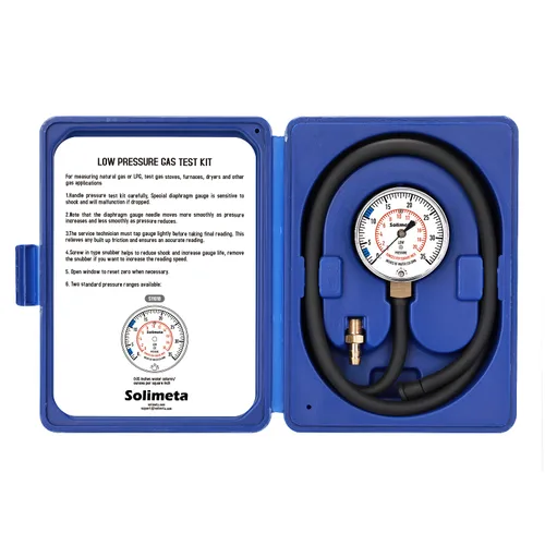 Kit de prueba de presión de colector de gas natural o gas LP, probador de presión de gas LP, medidor de gas natural, 0-35 "W.C