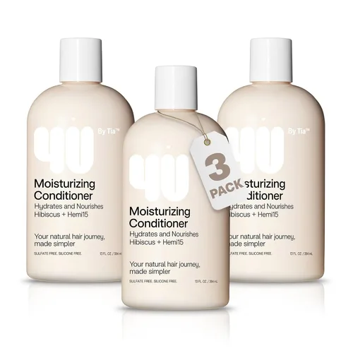 4U by Tia Acondicionador hidratante para cabello rizado, paquete de 3 – Paquete económico para hidratación continua y control del encrespamiento –