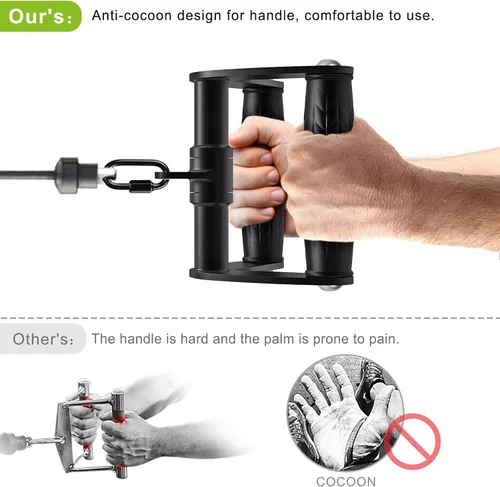 Miniatura 2 de SELEWARE Accesorios de máquinas de cable de barra recta giratoria para gimnasio, barra de tracción barra de presión con mango de goma Mango doble D