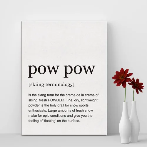 Miniatura 4 de LEXSIVO Lienzo impreso con definición de Pow Pow, arte de pared, decoración de oficina en casa, pintura artística de esquí, 12 x 15 pulgadas, lienzo