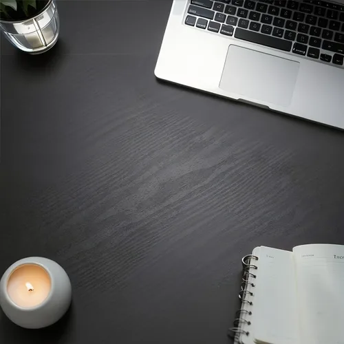 Miniatura 6 de Yancorp - Papel tapiz de vinilo con textura de madera de fibra negra, acabado en mate, rollo de vinilo autoadhesivo para forrar encimeras, cajones