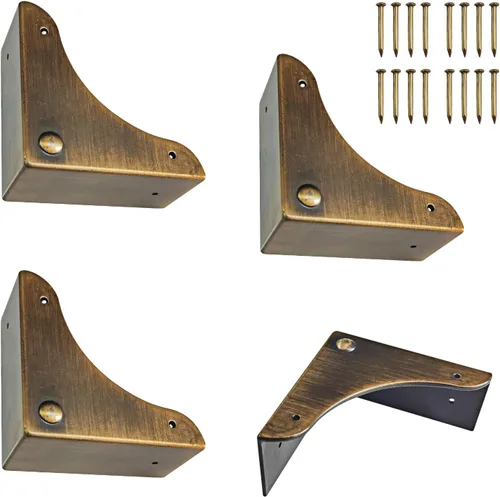 Miniatura 8 de Protector de esquina de caja de metal, 4 piezas de protector de esquina para escritorio, caja de escritorio, protector decorativo de seguridad