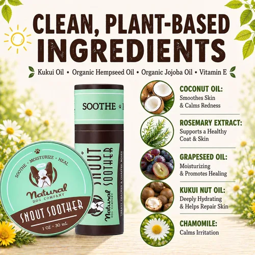 Miniatura 3 de Natural Dog Company Snout Soother Balm Tin 1 oz – Bálsamo para nariz de perro completamente natural para narices secas y agrietadas – Bálsamo