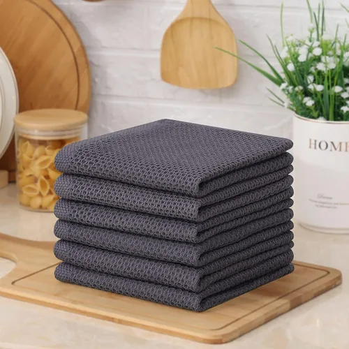 Miniatura 494 de Kitinjoy - Paños de cocina de 100 % algodón, tela de tejido gofrado, paño de limpieza ultrasuave, absorbente y de secado rápido. Beige