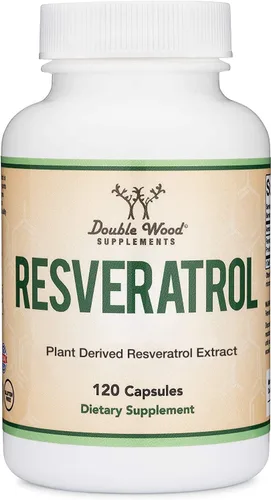 Suplemento de resveratrol de 500 mg por porción, 120 cápsulas (extracto de raíz de resveratrol poligonum que proporciona un 50% de resveratrol