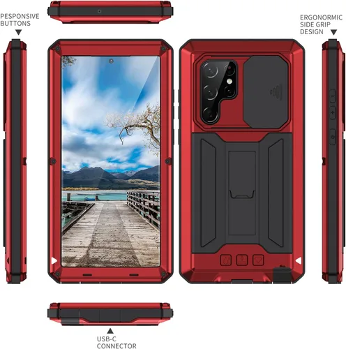 Miniatura 4 de Carcasa de silicona para Samsung Galaxy S22 Ultra 5G de 6.8 pulgadas, protección de cámaras de alta resistencia, con protector de pantalla integrado