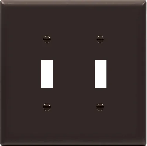 Miniatura 20 de ENERLITES Cubierta doble para interruptor de palanca, placa de pared para interruptor de luz de dos bandas, acabado brillante, 2 bandas de 5.5 x 5.5