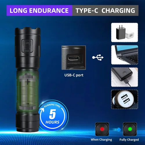 Miniatura 4 de DARKBEAM Linterna UV de 365 nm de luz negra, 3 linternas LED ultravioleta de 20 W, potentes lámparas de madera, luz UV recargable USB-C