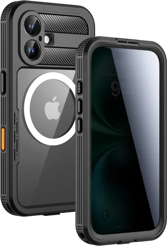 Miniatura 35 de Lanhiem Funda magnética para iPhone 17 Pro Max, IP68 impermeable, a prueba de polvo, compatible con Magsafe, protector de pantalla integrado, cuerpo