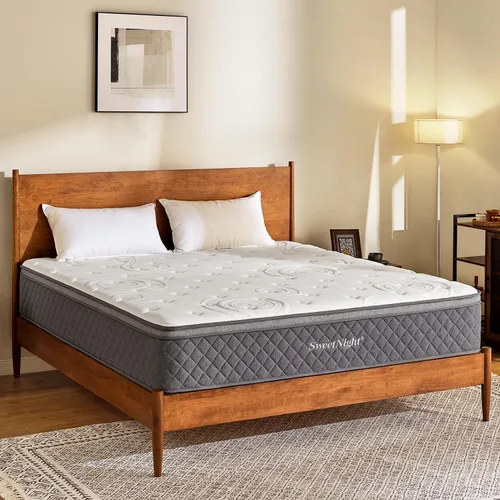 Sweetnight Colchón King – Colchón híbrido tamaño King de 12 pulgadas, colchón de cama King con bobinas en bolsillos para un sueño cómodo y un apoyo